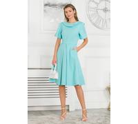 Jolie Moi Valencia Button Collar Dress In Baby Blue Baby Blue 18