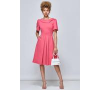 Jolie Moi Valencia Button Collar Dress In Pink Pink 18