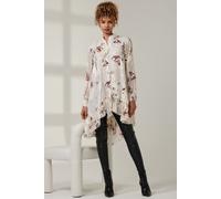 Jolie Moi Women's Asymmetric Tiered Hem Shirt in Cream | Size: 12 Jolie Moi Cream 12