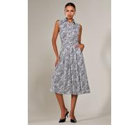 Jolie Moi Women's Button Sleeveless Midi Dress in Off White | Size: 18
