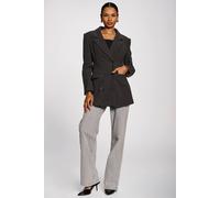 Jolie Moi Women's Double-Breasted Tailored Utility Jacket in Dark Grey | Size: 18