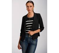 Jolie Moi Women's Draped Open Collar Blazer in Black | Size: 12 Jolie Moi Black 12