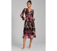 Jolie Moi Women's Long Sleeve Printed Mesh Midi Dress | Size: 10