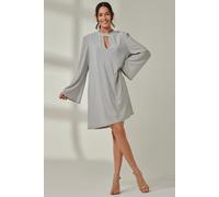 Jolie Moi Women's Metallic Keyhole Detail Tunic Dress in Silver | Size: 12 Jolie Moi Silver 12