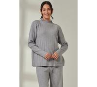 Jolie Moi Women's Mockneck Pocket Knit Jumper in Light Grey | Size: S/M Jolie Moi Light Grey S/M