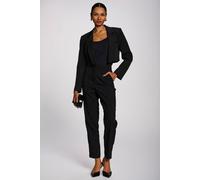 Jolie Moi Women's Open Front Tailored Blazer in Black | Size: XL