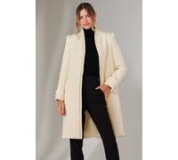 Jolie Moi Women's Open Neckline Coat in Cream | Size: 10 Jolie Moi Cream 10