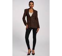 Jolie Moi Women's Oversized Single-Breasted Denim Blazer in Brown | Size: 10