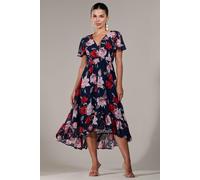 Jolie Moi Women's Petite High-Low Midaxi Dress in Mid Navy | Size: 8 Jolie Moi Mid Navy 8