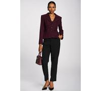 Jolie Moi Women's Single-breasted blazer with contrast lining in Burgundy | Size: 12