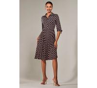 Jolie Moi Women's ¾ Sleeve Button Up Midi Dress in Navy | Size: 16 Jolie Moi Navy 16