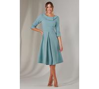 Jolie Moi Women's Sloan 3/4 Sleeve Midi Dress in Duck Egg Blue | Size: 16 Jolie Moi Duck Egg Blue 16