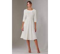 Jolie Moi Women's Sloan 3/4 Sleeve Midi Dress in Ivory | Size: 10 Jolie Moi Ivory 10