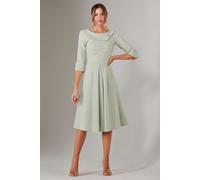 Jolie Moi Women's Sloan 3/4 Sleeve Midi Dress in Light Green | Size: 16 Jolie Moi Light Green 16