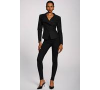 Jolie Moi Women's Structured Asymmetrical Tailored Blazer in Black | Size: 16