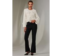 Jolie Moi Women's Tweed Fringe Hem Jacket in Cream | Size: 2XL Jolie Moi Cream 2XL