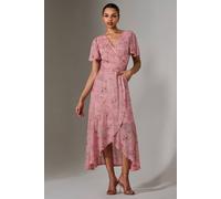 Jolie Moi Wrap Midaxi Dress In Light Pink Light Pink 14