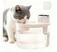Jolifield Wireless Cat Water Fountain with Motion Sensor 5200mAh Long Lasting Battery 102oz/3L Ultra Quiet Pump Splash-Proof 3 Filters Automatic Pet Water Dispenser BPA-Free White