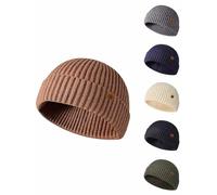 Joligiao Beanie Hat for Men Women Fisherman Beanie Trawler Mens Beanies Hat Knitted Cuffed Cap Winter Hats Soft Casual Fishermans Beanies Hats Unisex Classic Running Winter Thermal Skullcap Coffee