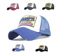 Joligiao Mesh Baseball Cap Polo Style Vintage Unisex Hat Adjustable Size Cotton Baseball Cap Washed Denim Retro Trucker Caps Edge Grinding Motorcycle Biker Caps