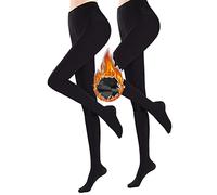 Joligiao Women Thick Warm Tights Thermal Tights Winter Fleece Lined Tights Women Soft and Stretch Opaque Tights High Waisted Leggings Stockings Compression Pantyhose Winter Pants