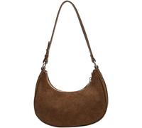 JOLILUNA Brown Suede Bag Crescent Purse Suede Shoulder Bag for Women Suede Handbag Luna Bag