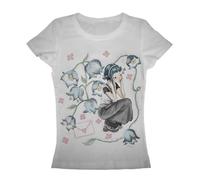 JOLILUNA Whimsy Twee Downtown Girl Kawaii Graphic Tee Hand-Drawn Guitar Girl Art Top 2025, White-1, S