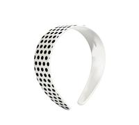 JOLILUNA Whimsy Twee Y2K Polka Dot Wide Headband Retro Black White Polka Dot Headband (Black)