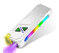 Jolimark Multi-Feature EDC Flashlight Rechargeable with 7-Colors Side Light Magntic Bace Yellow Light Diffuser and UV Light for Travel Work Camp Dog Walk