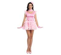 JOLINE Prissy Sissy Women Fluffy Pink Dance Dress Crossdressing (S)