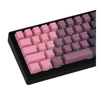 JOLINTAL 121 Keys Gradient Black and Pink Keycaps, Side Printed PBT Keycap, Cherry Profile Shine Through Keycaps, Double Shot Backlit Keycap Set for Cherry MX Switches Mechanical Keyboards