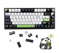JOLINTAL 134 Keys Black and White Keycaps, PBT Keycaps, 5 Side Dye Sublimation Cherry Profile Keycaps Set Cherry MX Switch for Mechanical Gaming Keyboard(Green Panda)