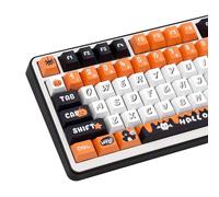 JOLINTAL 143 Keys Halloween Themed PBT Keycaps Cherry Profile Dye Sublimation Keycap Custom Orange Cute Key caps Compatible with for 61/64/75/84/87/104/108 Mechanical Keyboard.