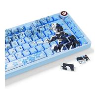 JOLINTAL Bule Anime Keycaps - Side Print Keycaps Set, PBT Japanese Custom Keycap Shine Through Backlit Key Cap, 131 Keys Dye Sub Cherry Profile Keyboard Key caps for Cherry MX Mechanical Keyboard