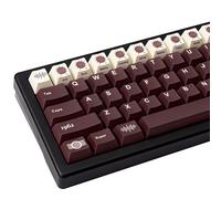 JOLINTAL Cherry Profile PBT Keycap Set - 5 Side Dye Sublimation, 141 Keys White and Brown Key Cap for Mechanical Gaming Keyboard