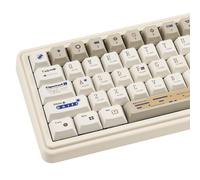 JOLINTAL Cherry Profile PBT Keycaps, Brown and Beige Design, Dye Sublimation, 126 Keys Custom Retro Key Caps for Cherry MX ANSI Layout Mechanical Gaming Keyboard