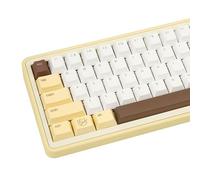 JOLINTAL Cute PBT Keycaps 130 Keys, Minimalist Style Brown Bear Keycap, Cherry Profile Dye-Sublimation Custom Key Caps for Cherry MX Switches Mechanical Gaming Keyboard 60% 75% 100%