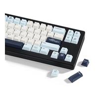 JOLINTAL Cute PBT Keycaps 130 Keys, Minimalist Style Key Cap Blue White Anime Keycaps, Cherry Profile Dye-Sublimation Key Caps for Cherry MX Switches Mechanical Gaming Keyboard 60% 75% 100%