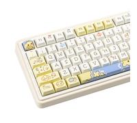 JOLINTAL Cute PBT Keycaps, Kawaii Yellow Cartoon Keycaps Set XDA Profile, Custom Dye-Sub Fit for Cherry MX Mechanical Keyboard (Lovely Clouds)