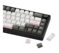 JOLINTAL PBT Material Keycaps 130 Keys, Minimalist Style Black White Keycaps Cherry Profile Keycap Dye Sub Black White Keyboard Key Cap for Cherry MX Switches Mechanical Gaming Keyboard 60% 75% 100%