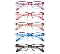 JOLISU Reading Glasses - Value 5 Pack Blue Light Glasses Women Men, Comfort & Lightweight Readers with Spring Hinge - 2.50
