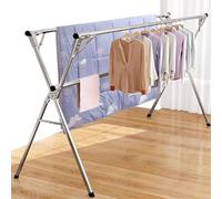 Jolitac Foldable Clothes Drying Rack Free Installed Stainless Steel Space Saving Retractable Rack Hanger Heavy duty 110 to 150cm(Foldable)