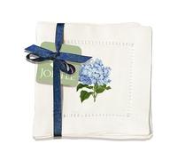 Jolitee Decorative Hemstitch Cocktail Napkins, 6"x6" Washable Linen-Like Cloth Napkins, Handmade for Entertaining and Everyday Use (Hydrangea)