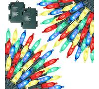 Joliyoou 2 Pack Multicolored String Lights, 16 FT Battery Operated, Indoor/Outdoor, Xmas Fairy Lights with Timer & 8 Modes