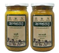 JOLKHABAR Kasundi & Aam Kasundi Combo Pack - Original Bengali Kasundi - Original Bengali Kasundi & Aam Kasundi - Mustard Sauce N Mango Mustard Sauce - Grandmother'S Recipe 200g