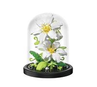 Jollcnoia Lily Bloom Home Bouquets Dust Cover Set Building Toy Creative Assembly Bonsai Tree, Ideal for Valentine's Anniversaries Birthday
