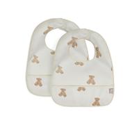 Jollein 029-864-66095 Bibs Waterproof Set of 2 Teddy Bear White