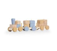 Jollein 117-001-66022 Wooden Railway Train with Plug Shapes Blue