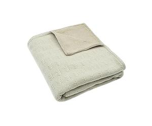 Jollein 517-511-67050 Baby Blanket Knitted Grain Knit with Teddy Fur Olive (75 x 100 cm)