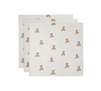 Jollein 535-851-66095 Burp Cloths Muslin Pack of 3 Teddy Bear White (70 x 70 cm)